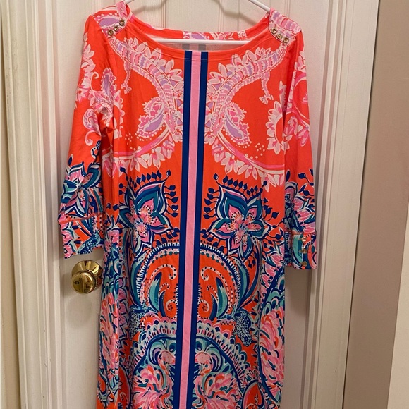 Lilly Pulitzer Coral and Blue Mini Dress - Picture 2 of 14
